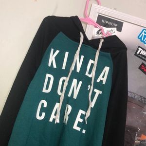 Black and Teal Hoodie